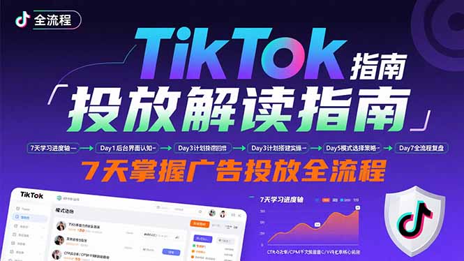 TikTok投放解读指南：后台操作/计划建立/模式选择，7天掌握广告投放全流程