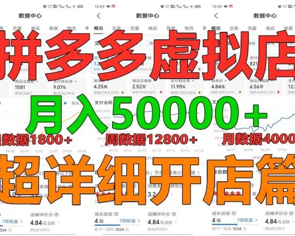 拼多多虚拟电商训练营月入40000+你也行,暴利稳定长久,副业首选