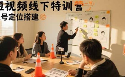 短视频线下特训营：账号定位搭建/口播号拍摄剪辑/直播间流量入口/变现实战