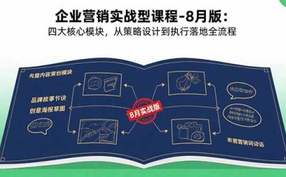 企业营销实战型课程-8月版：四大核心模块，从策略设计到执行落地全流程