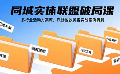 同城实体联盟破局课，多行业活动方案库，汽修餐饮美容实战案例拆解