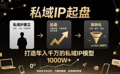 私域IP起盘，私域ip建立、起盘、高转化，打造年入千万的私域ip模型