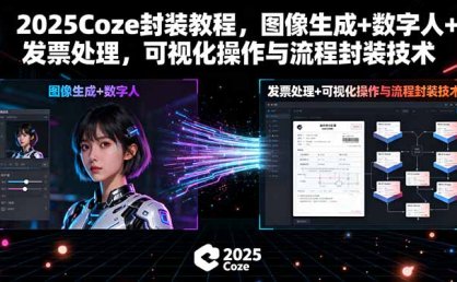 2025Coze封装教程，图像生成+数字人+发票处理，可视化操作与流程封装技术